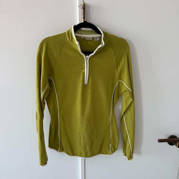 Bobby Jones Chartreuse Green Long Sleeve Quarter Zip Sweater - Picture 1 of 4